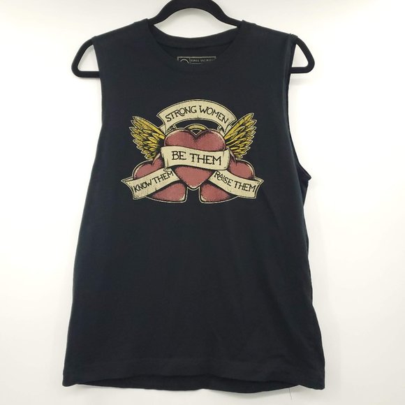 Human Unlimited Tops - Human Unlimited Strong Women Graphic Muscle Tank M